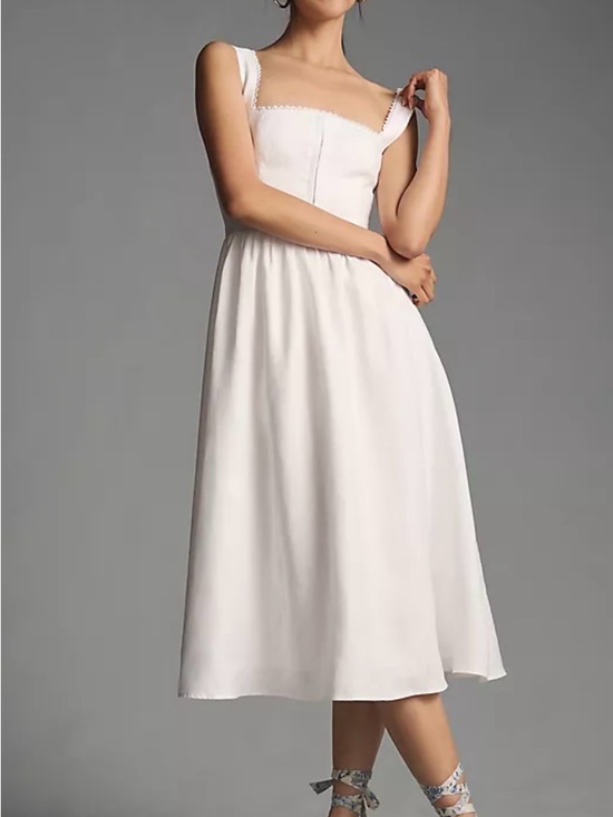 Reformation Dresses & Skirts - Reformation Tagliatelle White Midi Sundress with Square Neck